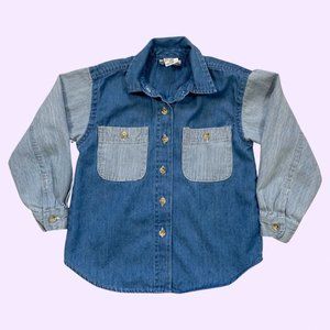 Vintage Chambray and striped button up (toddler)